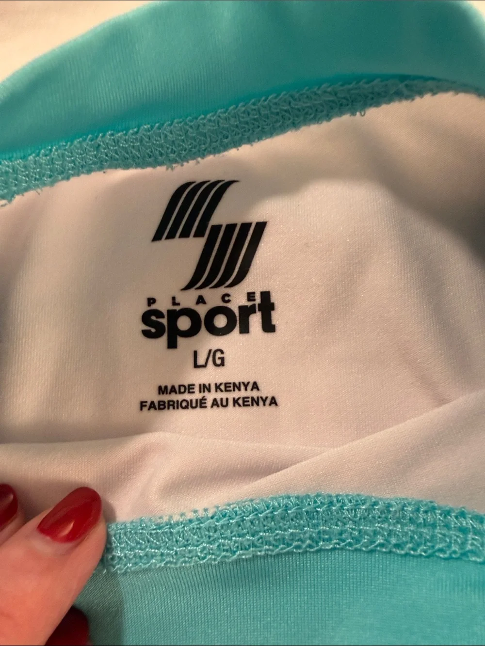 The Children's Place White Rashguard with Navy Sleeves and Teal Neck